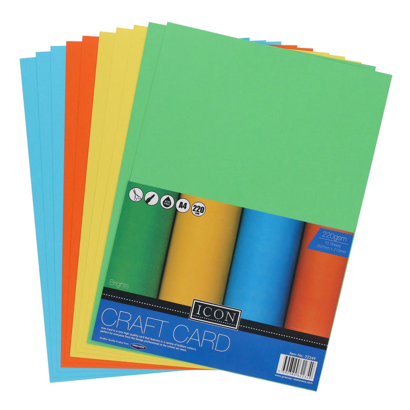 Icon A4 Craft Card - 220gsm - Bright - Pack of 10