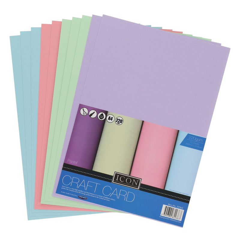 Icon A4 Craft Card - 220gsm - Pastel - Pack of 10