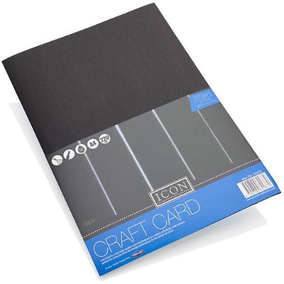 Icon A4 Craft Card - 220gsm - Black - Pack of 10