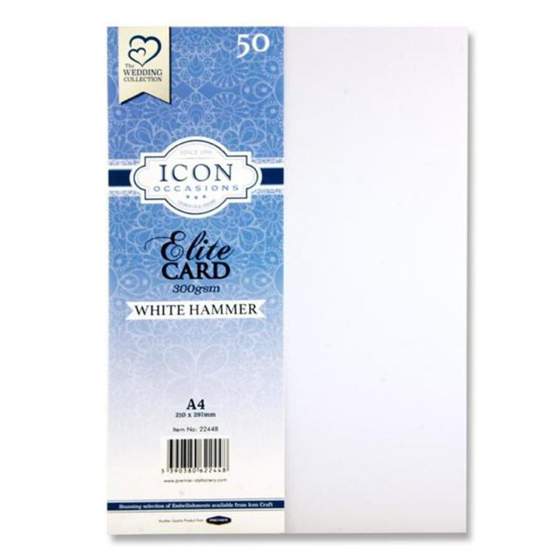 Icon Occasions A4 Hammer Card - 300gsm - White - Pack of 50