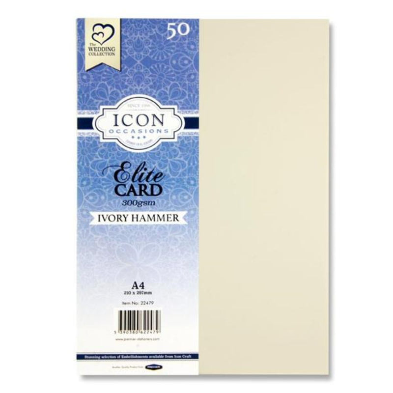 Icon Occasions A4 Hammer Card - 300gsm - Ivory - Pack of 50