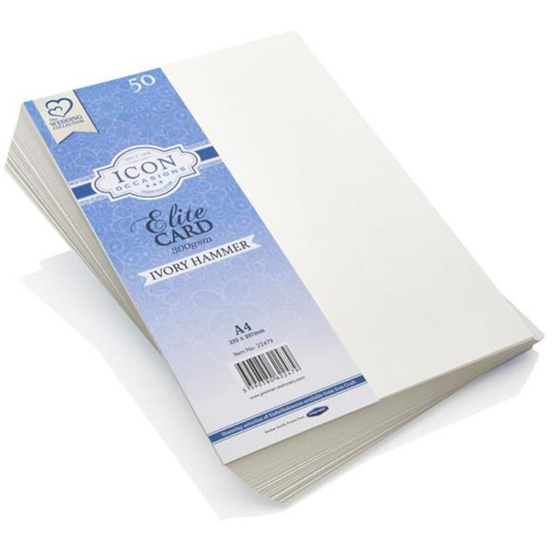 Icon Occasions A4 Hammer Card - 300gsm - Ivory - Pack of 50
