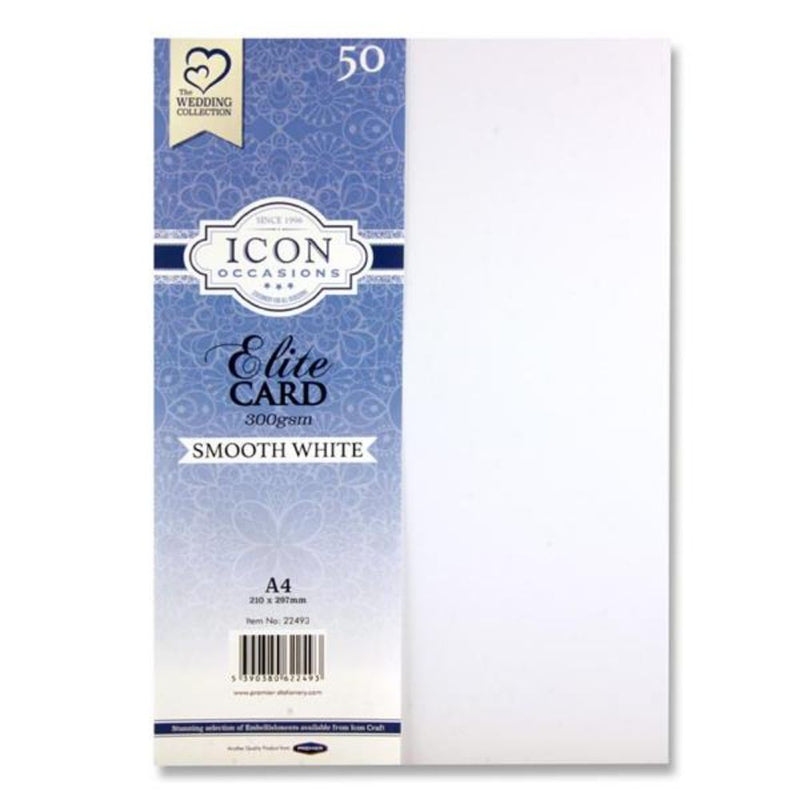 Icon Occasions A4 Smooth Card - 300gsm - White - Pack of 50