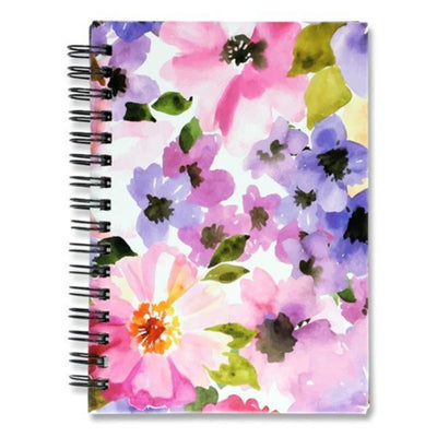 I Love Stationery A6 Wiro Notebook - 160 Pages - Watercolour Flowers