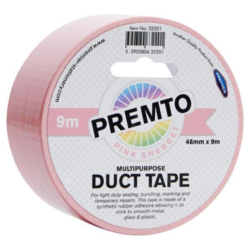 Premto Pastel Multipurpose Duct Tape - 48mm x 9m - Pink Sherbet
