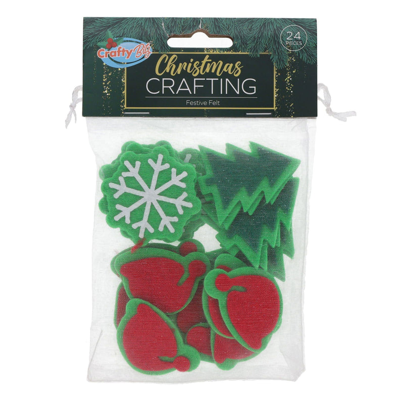 Crafty Bitz Christmas Crafting - Festive Felt Assorted - Pack of 24