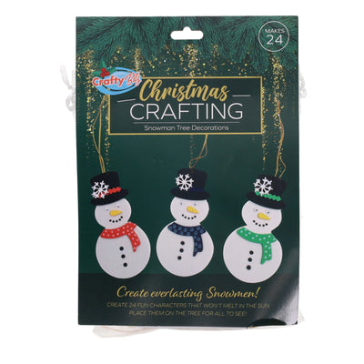 Crafty Bitz Christmas Crafting - Snowman Tree Decorations Pack of 24