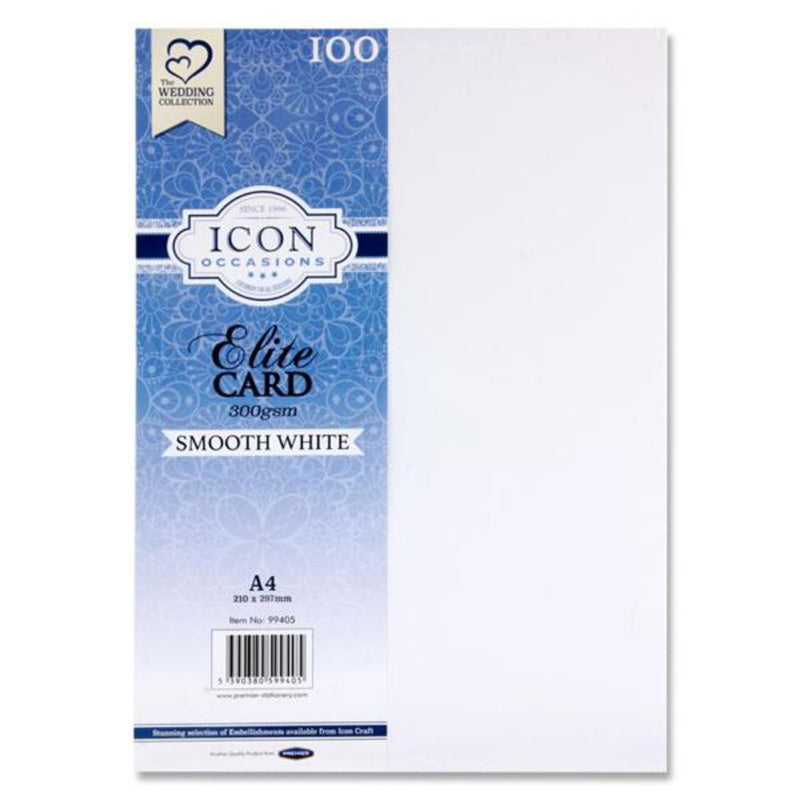 Icon Occasions A4 Smooth Card - 300gsm - White - Pack of 100