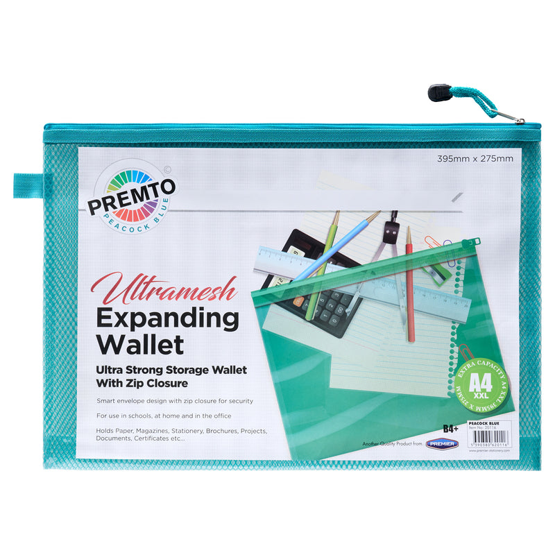 Premto B4+ Ultramesh Expanding Wallet with Zip - Peacock Blue