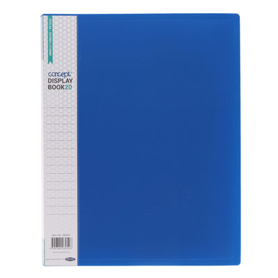 Concept A4 20 Pocket Display Book - Blue