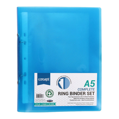 Concept A5 Ringbinder Set with 10 Sheet Protectors