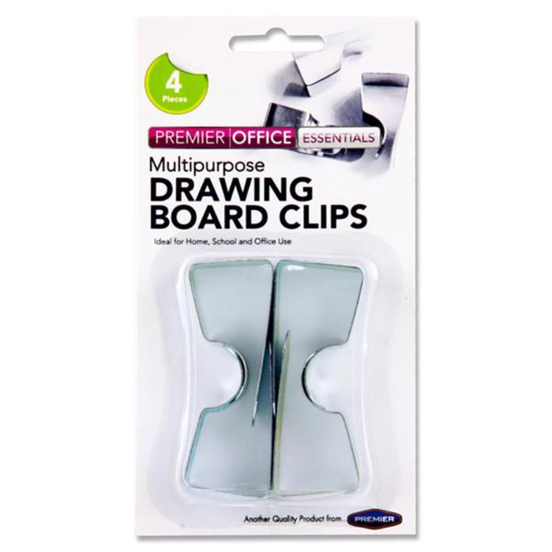 Premier Office Drawing Board Clips - Pack of 4
