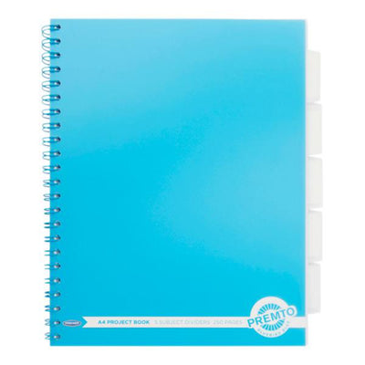 Premto A4 Project Book - 250 Pages - Neon - Bluebird Blue