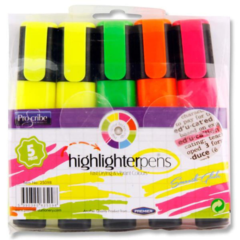 Pro:Scribe Highlighter Pens - Pack of 5