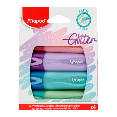 Maped Highlighters - Glitter & Pastel - Pack of 4