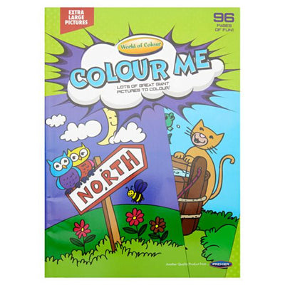 World of Colour A3 Giant Perforated Colour Me Colouring Book - 96 Pages - Extra Large Pictures