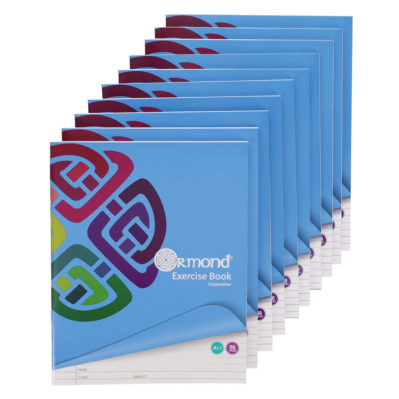 Ormond Multipack | A11 Exercise Book - Margin Ruled - 88 Pages - Pack of 10