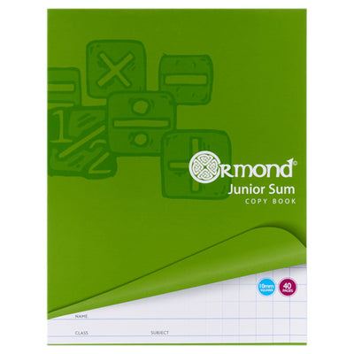 Ormond Junior Sum Copy Book - 10mm Squares - 40 Pages