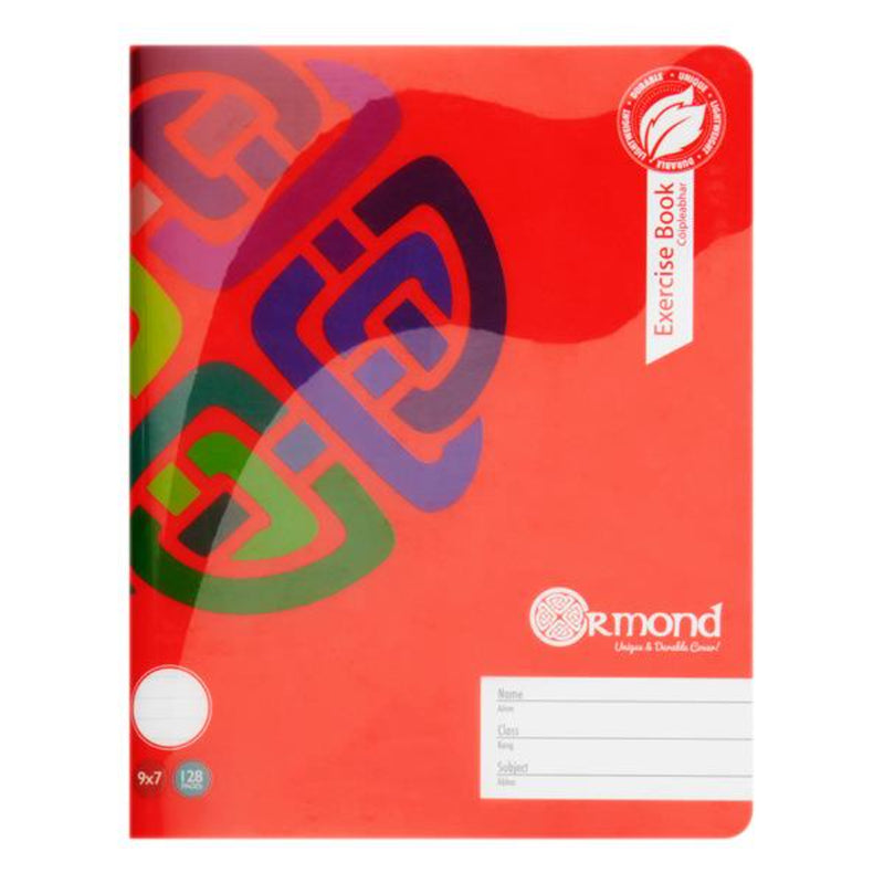 Ormond 9x7 Durable Cover Exercise Book - 128 Pages - Red