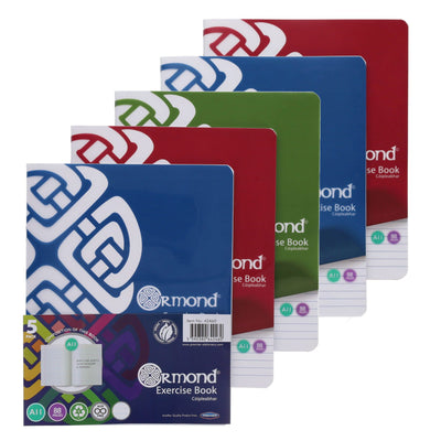 Ormond Multipack | A11 88Pg Durable Cover Exercise Copy Books - Bright - Pack of 5