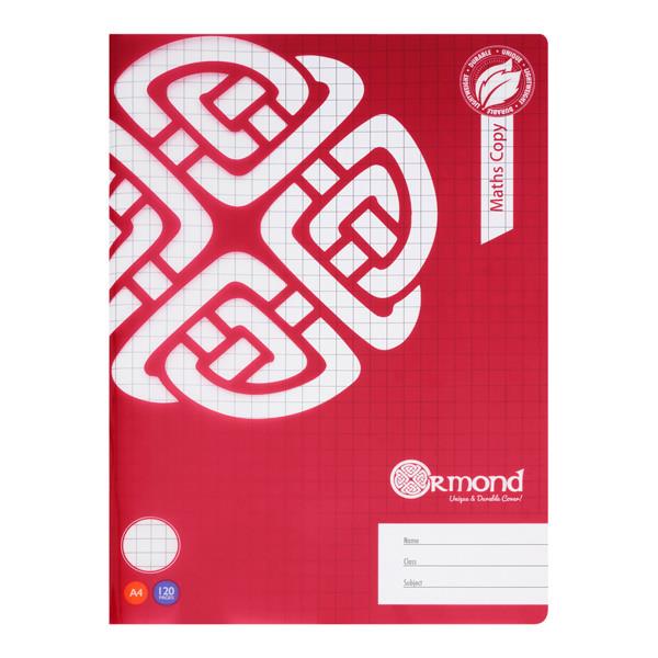 Ormond A4 Durable Cover Maths Copy Book - Squared Pages - 120 Pages