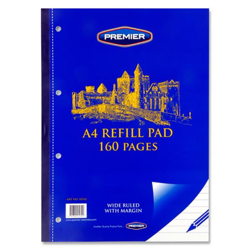 Premier A4 Refill Pad - Wide Ruled - 160 Pages