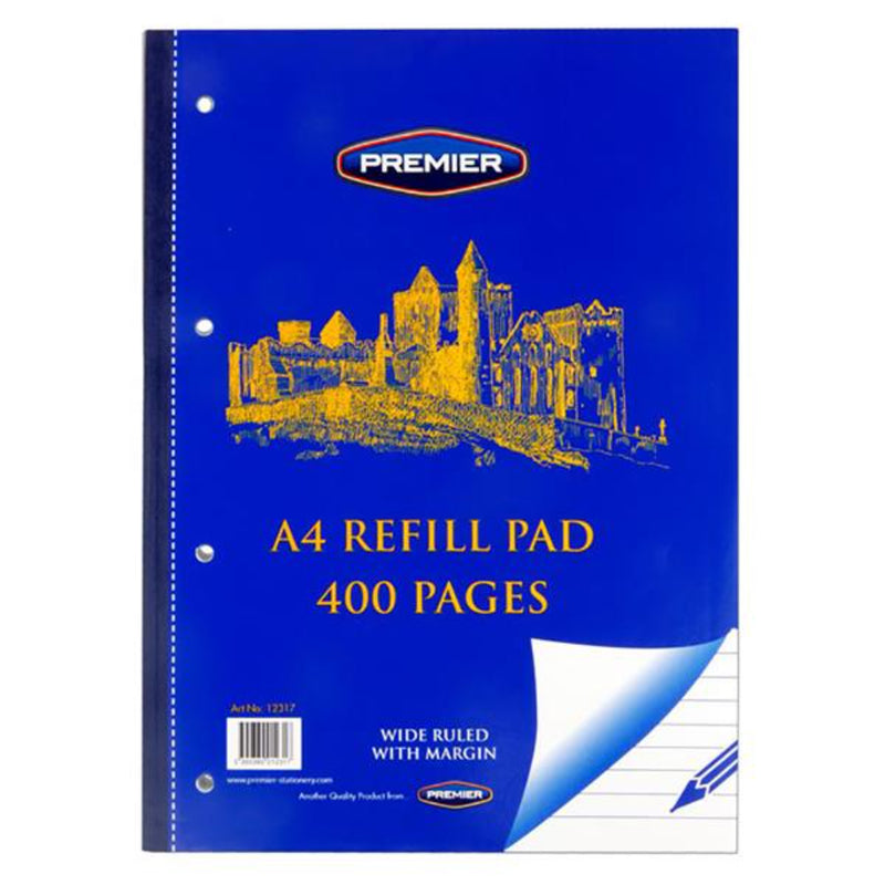 Premier A4 Refill Pad - Wide Ruled - 400 Pages