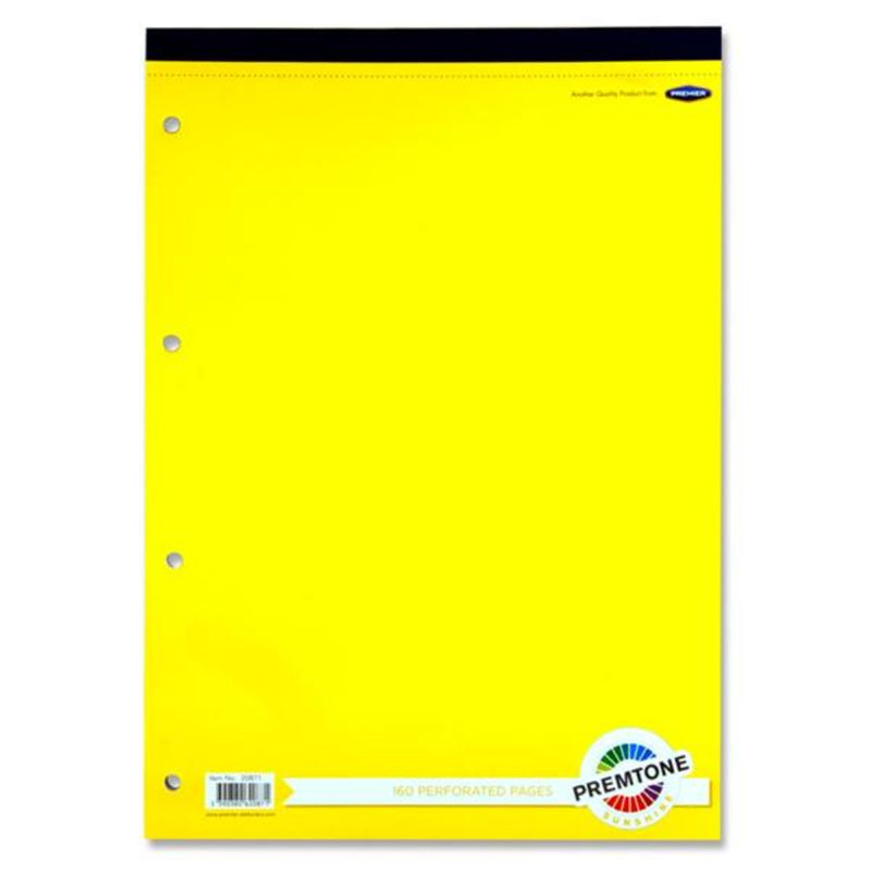 Premto A4 Refill Pad - Top Bound - 160 Pages - Sunshine Yellow