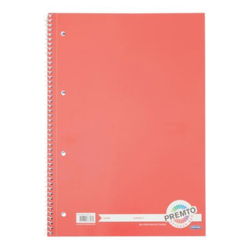 Premto A4 Spiral Notebook - 160 Pages - Ketchup Red
