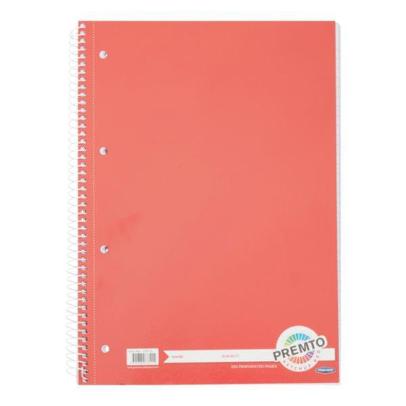 Premto A4 Spiral Notebook - 320 Pages - Ketchup Red