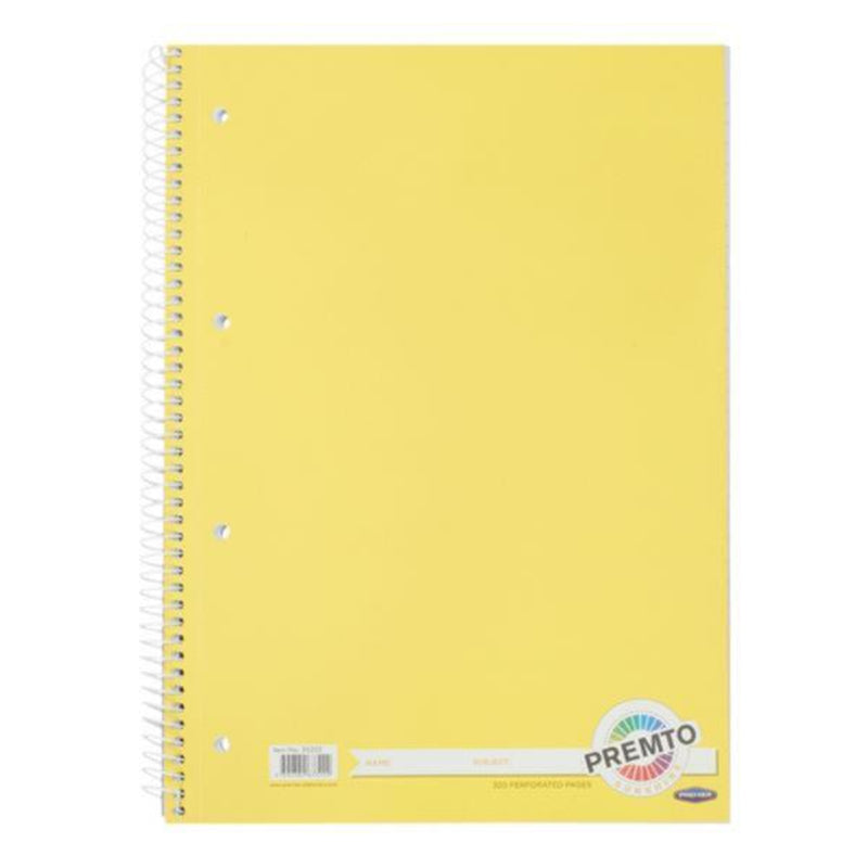 Premto A4 Spiral Notebook - 320 Pages - Sunshine Yellow