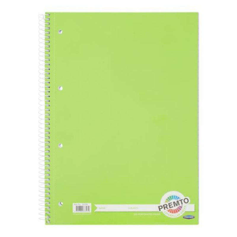 Premto A4 Spiral Notebook - 320 Pages - Caterpillar Green
