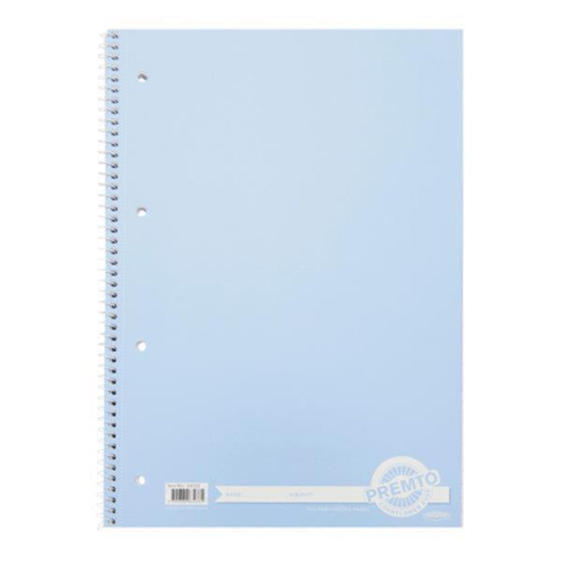 Premto Pastel A4 Spiral Notebook - 160 Pages -Cornflower Blue