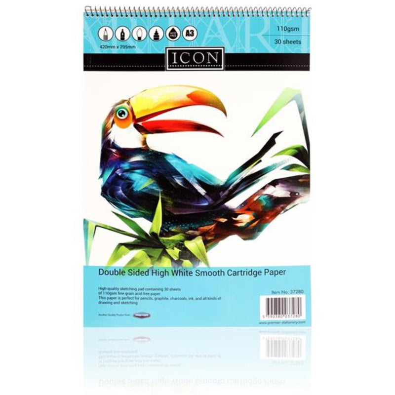 Icon A3 Spiral Sketch Pad - 110gsm - 30 Sheets