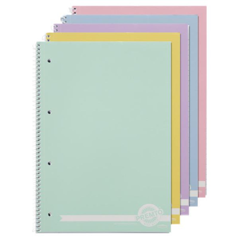 Premto A4 160Pg Spiral Notebook Pastel - Pack of 5