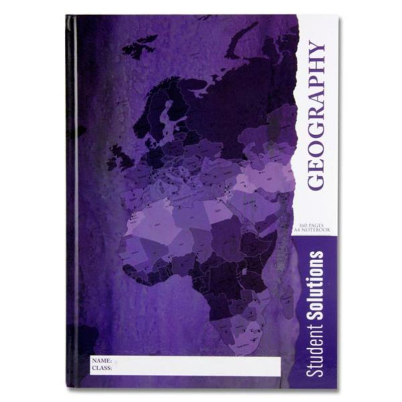 Student Solutions A4 Hardcover Subject Notebook - 160 Pages - Geography