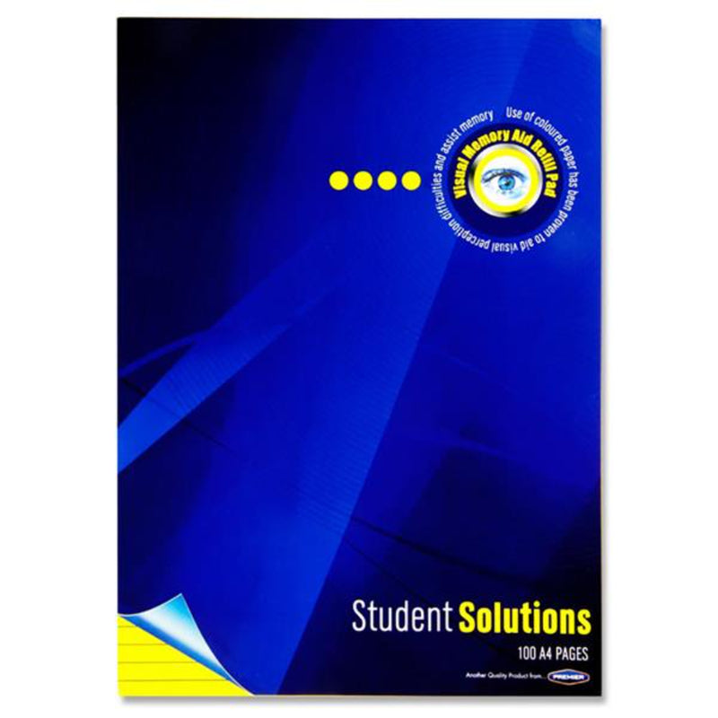 Student Solutions A4 Visual Memory Aid Refill Pad - 100 Pages - Lemon Yellow