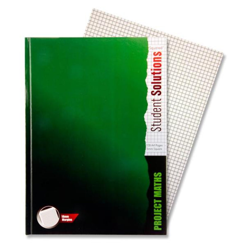 Student Solutions A4 5mm Squared Paper Hardcover Project Maths Copy Book - 128 Pages