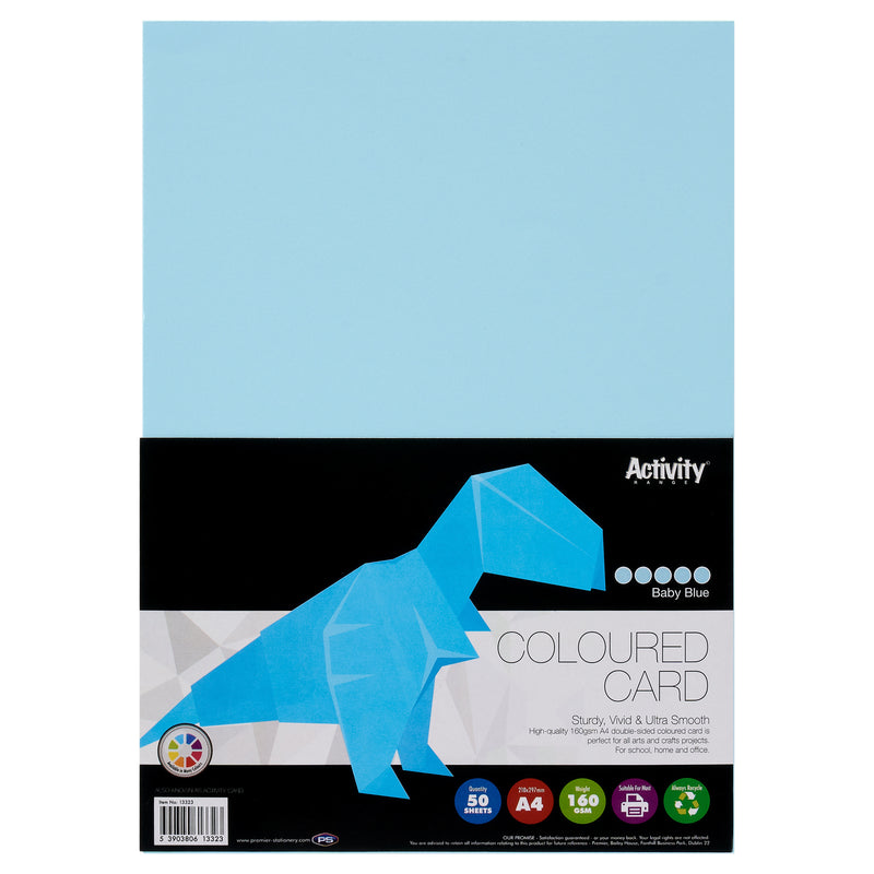 Premier Activity A4 Card - 160 gsm - Baby Blue - 50 Sheets