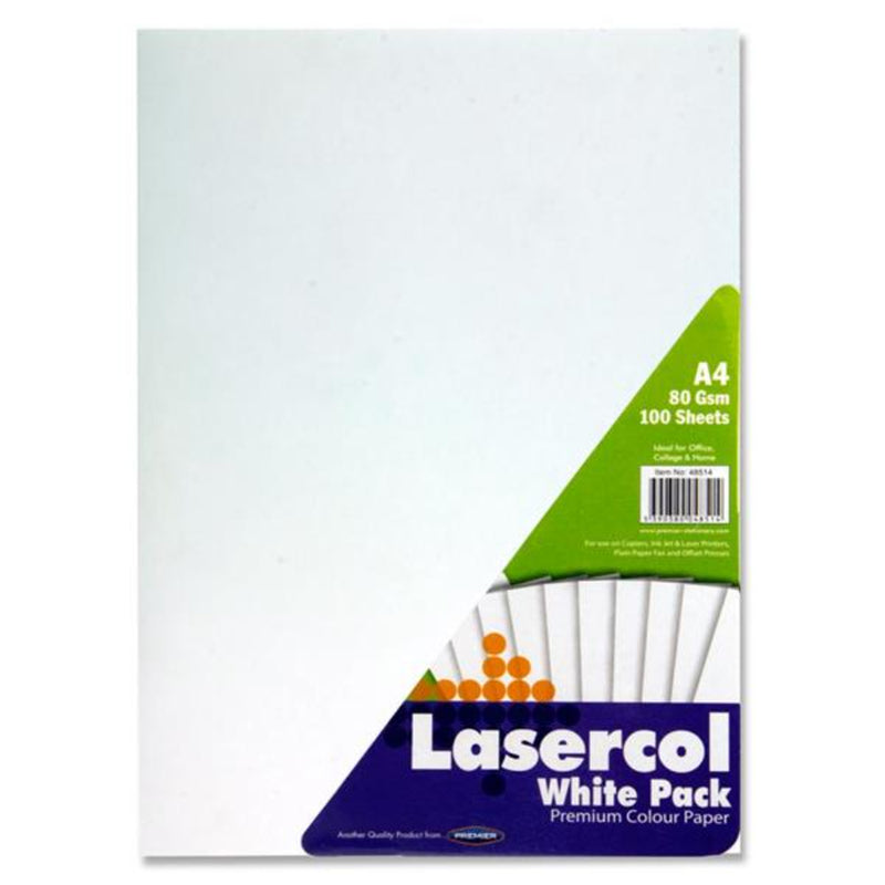 Lasercol A4 Printer Paper - 80gsm - White - 100 Sheets