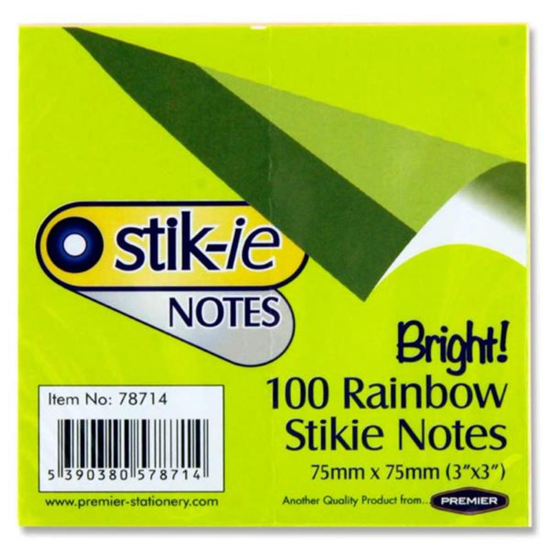 Stik-ie Notes - 75 x 75mm - 5 Colour Rainbow