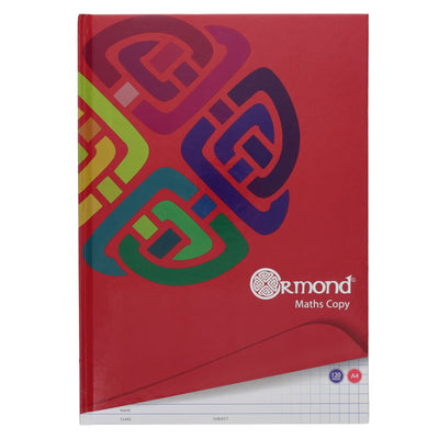 Ormond A4 Maths Hardcover Copy Book - 7mm Squares - 128 Pages