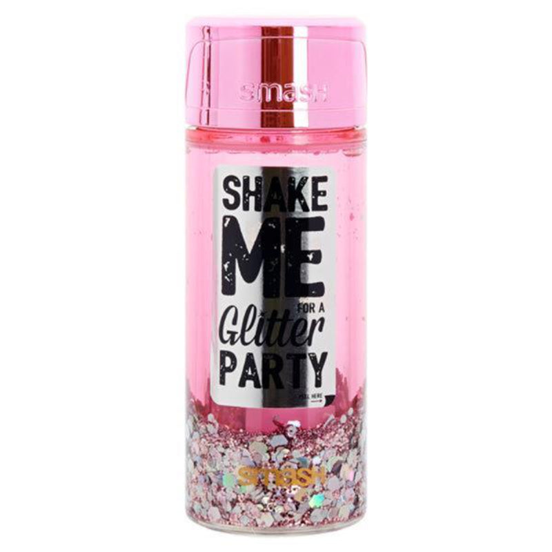 Smash 375ml Leak Proof Cascade Glitter Bottle - Dual Wall Insulation - Pink