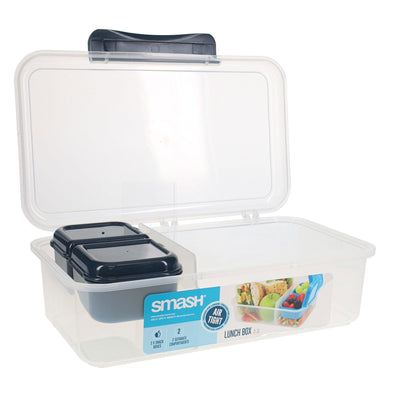 Smash Leakproof Box with Removable Compartment - 2.1L - Black