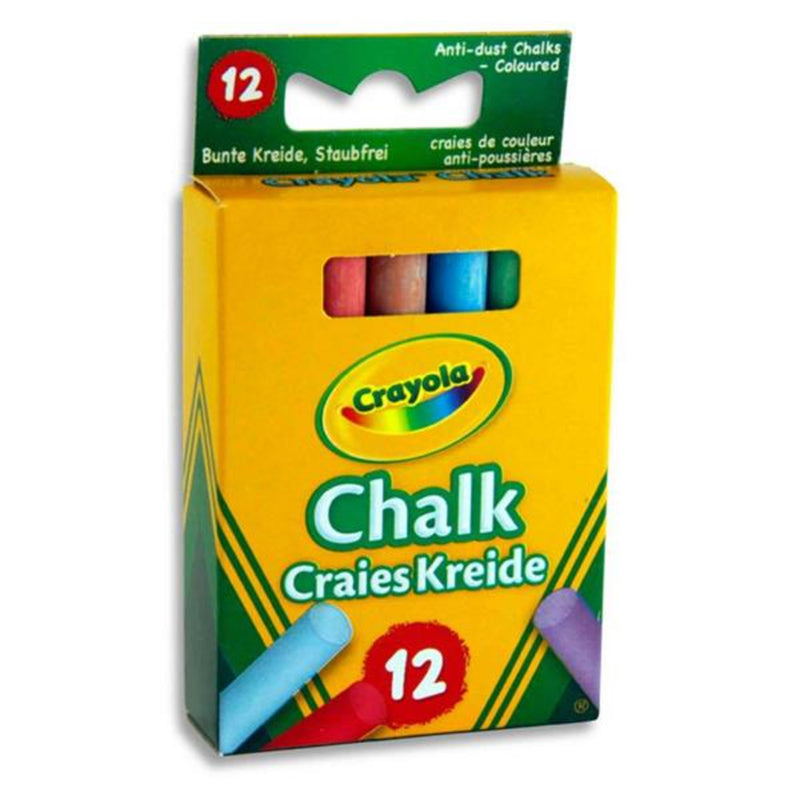 Crayola Anti-Dust Chalks - Coloured - Pack of 12