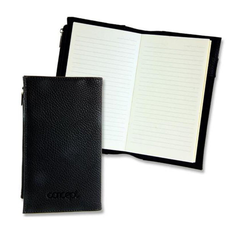 Concept 96 x 166mm Leather Journal with Zip Pocket - 192 Pages