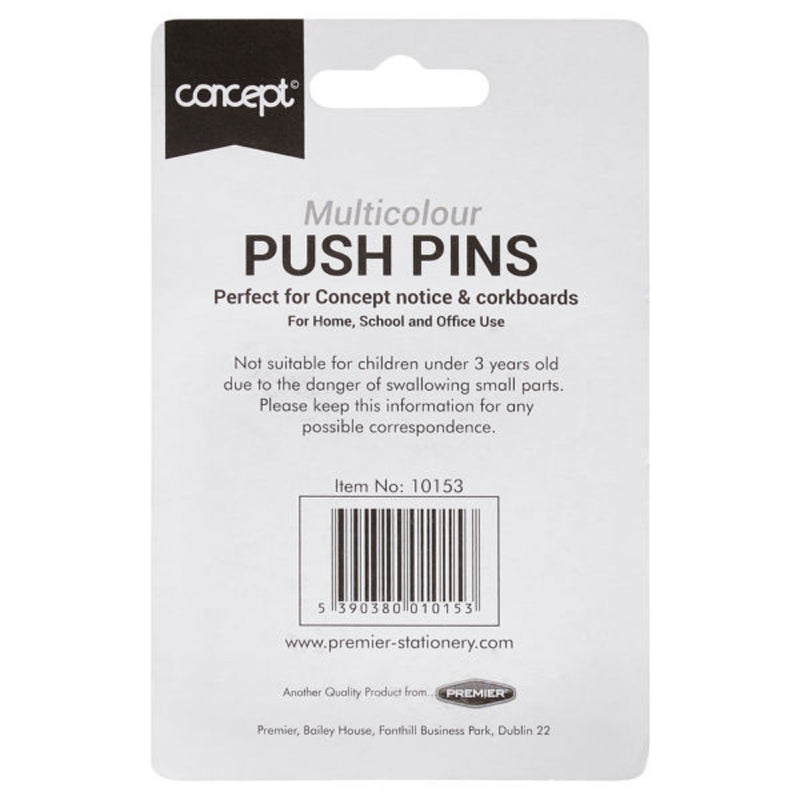 Concept Multicolour Push Pins - Pack of 30