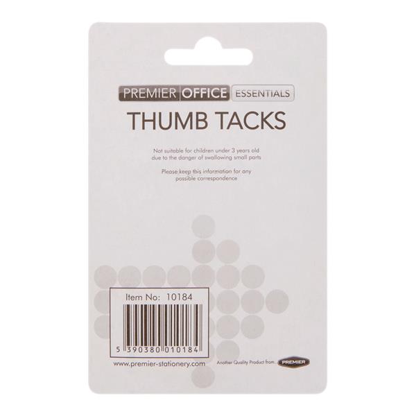 Premier Office Brass Thumb Tacks - Pack of 100