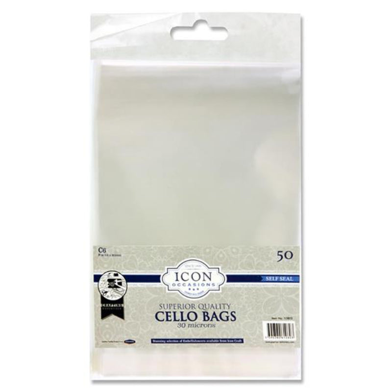 Icon Occasions C6 Self Seal Cello Bags - Pack of 50