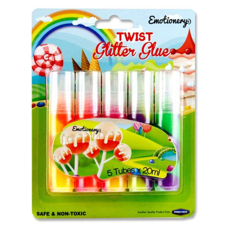 Emotionery Twist Glitter Glue - Pack of 5